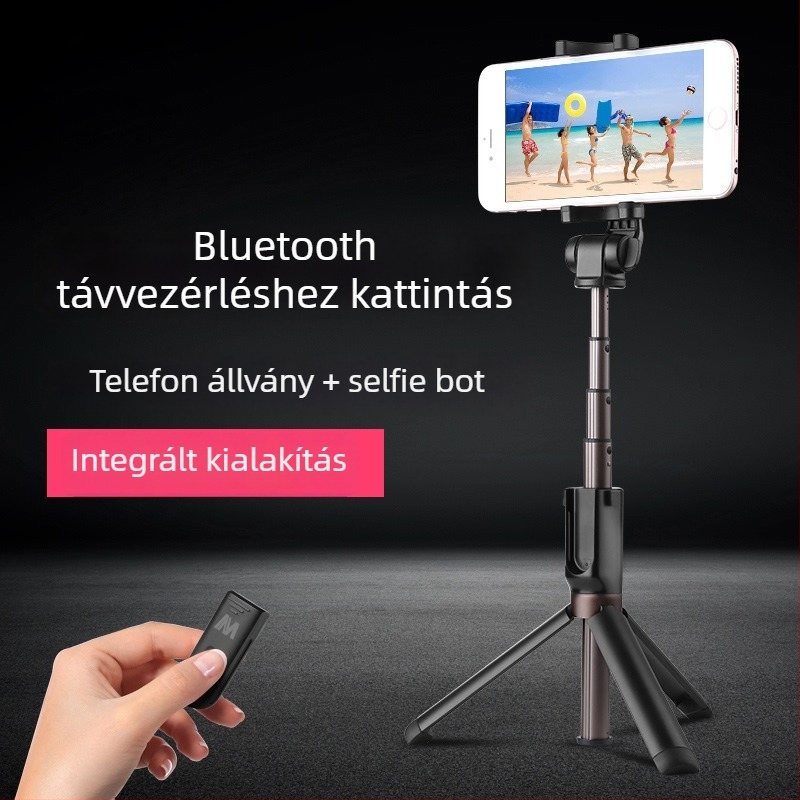 Bluetooth Selfie Stick háromlábú WS-SQB645B – Alumínium ötvözet, Távirányító, Univerzális stílus, Testreszabás elérhető