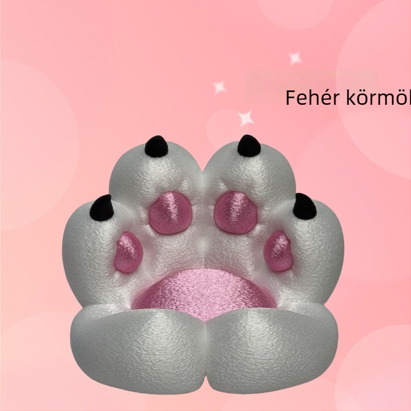 3D-nyomtatott telefon-tartó macska tappancs formával, asztali és éjjeliszekrényen használható, tartós műanyagból