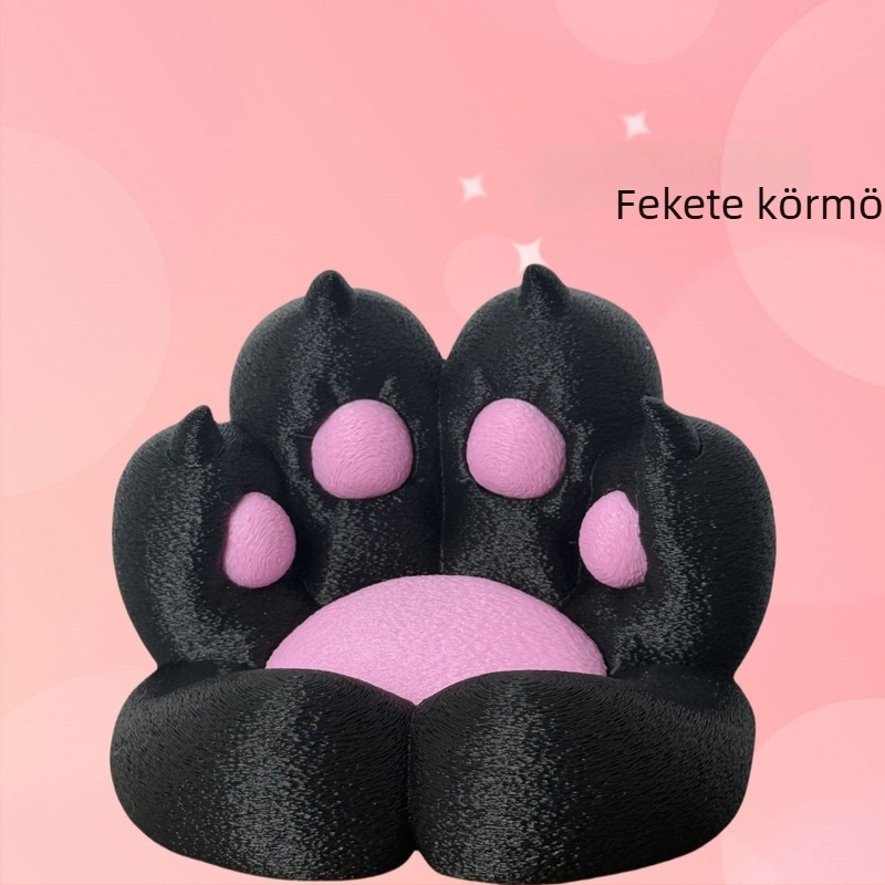 3D-nyomtatott telefon-tartó macska tappancs formával, asztali és éjjeliszekrényen használható, tartós műanyagból