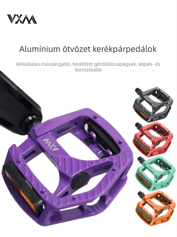 Hegyi kerékpár pedálok, alumínium ötvözet golyóscsapágyas pedálok, csúszásmentes felülettel, Vxm márka, kompatibilis kerékpárokkal