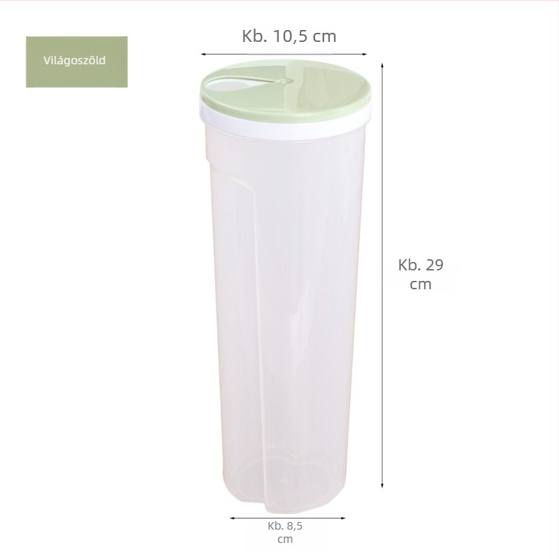 Nudli tároló doboz, élelmiszer-minőségű, átlátszó zárható műanyag, hengeres alakú, 301–500 ml, 10 darabos készlet