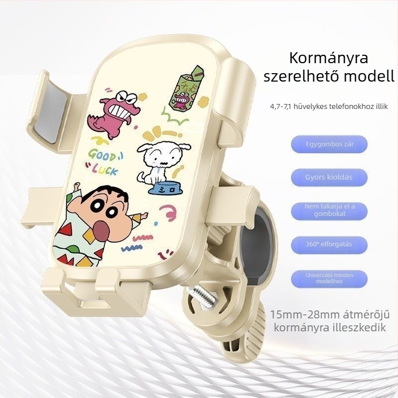 Elektromos jármű telefon-tartó ütésálló védelemmel, Crayon Shin-Chan dizájn, szállítási navigációhoz és kerékpározáshoz
