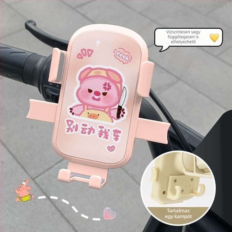 Elektromos jármű telefon-tartó ütésálló védelemmel, Crayon Shin-Chan dizájn, szállítási navigációhoz és kerékpározáshoz