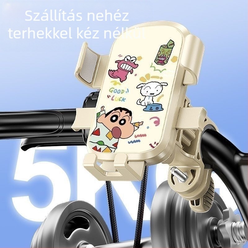 Elektromos jármű telefon-tartó ütésálló védelemmel, Crayon Shin-Chan dizájn, szállítási navigációhoz és kerékpározáshoz