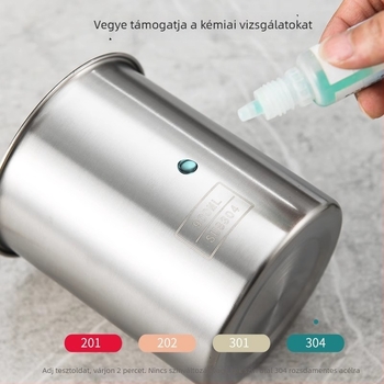 Élelmiszerminőségű rozsdamentes acél kávébab tároló edény fedővel, kör alakú, 800–1000 ml