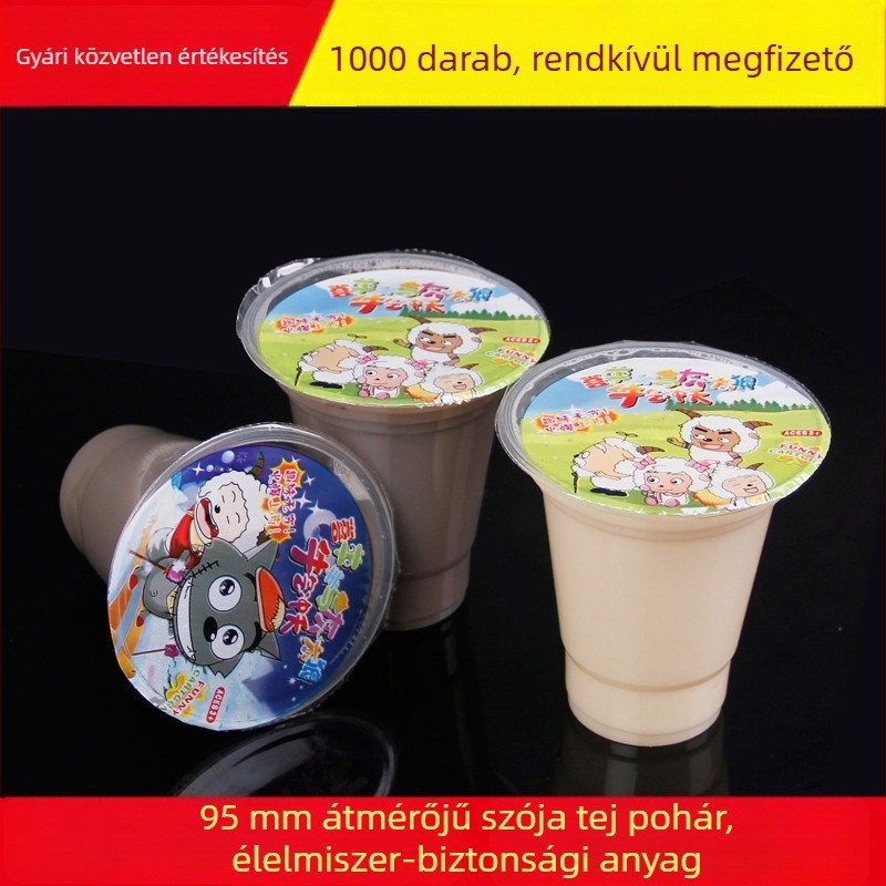 Egyszer használatos PP pohár italokhoz, testre szabható logóval, 301-400 ml kapacitás, kerek forma, hideg teához és szója tejhez