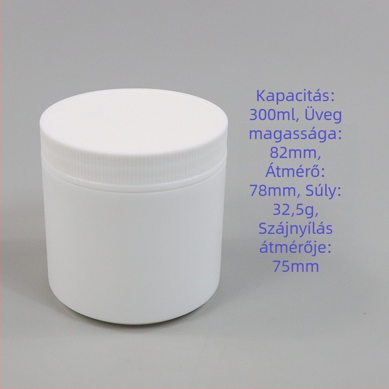 HDPE széles nyakú krémtégely fedéllel (HDPE; öntapadós címkék; logónyomtatás)