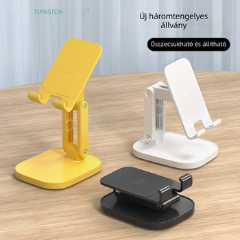 Állítható, összecsukható asztali állvány telefonokra és tabletekre, univerzális műanyag tartó testreszabható márkajelzéssel