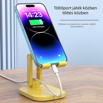 Állítható, összecsukható asztali állvány telefonokra és tabletekre, univerzális műanyag tartó testreszabható márkajelzéssel