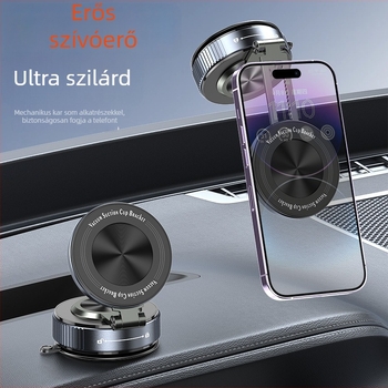 Autótelefon-tartó mágneses vákuumos rögzítéssel, első szélvédőre szerelhető, univerzális kompatibilitás, minimalist design, testreszabható