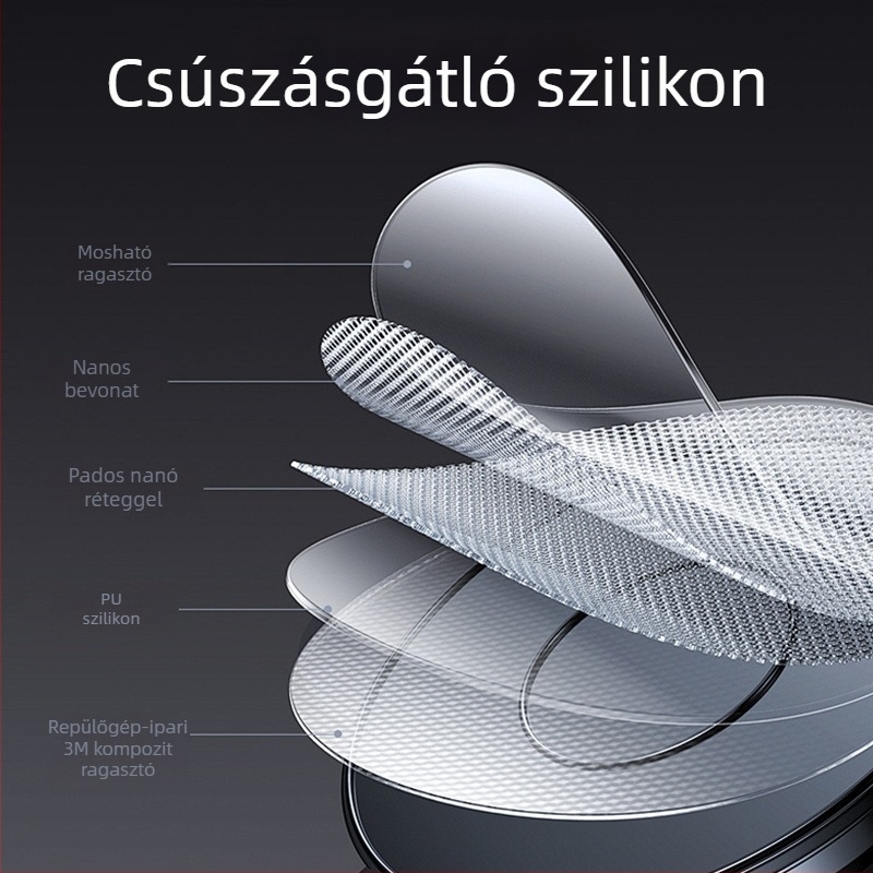 Autótelefon-tartó mágneses vákuumos rögzítéssel, első szélvédőre szerelhető, univerzális kompatibilitás, minimalist design, testreszabható