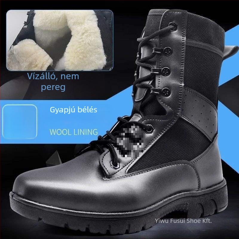 Mászócipő, magas szárú, légáteresztő, kopásálló, csúszásmentes, mikroszálas bőr