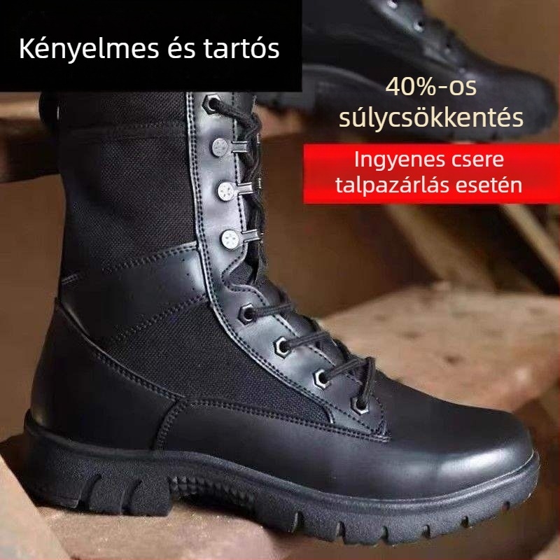 Mászócipő, magas szárú, légáteresztő, kopásálló, csúszásmentes, mikroszálas bőr