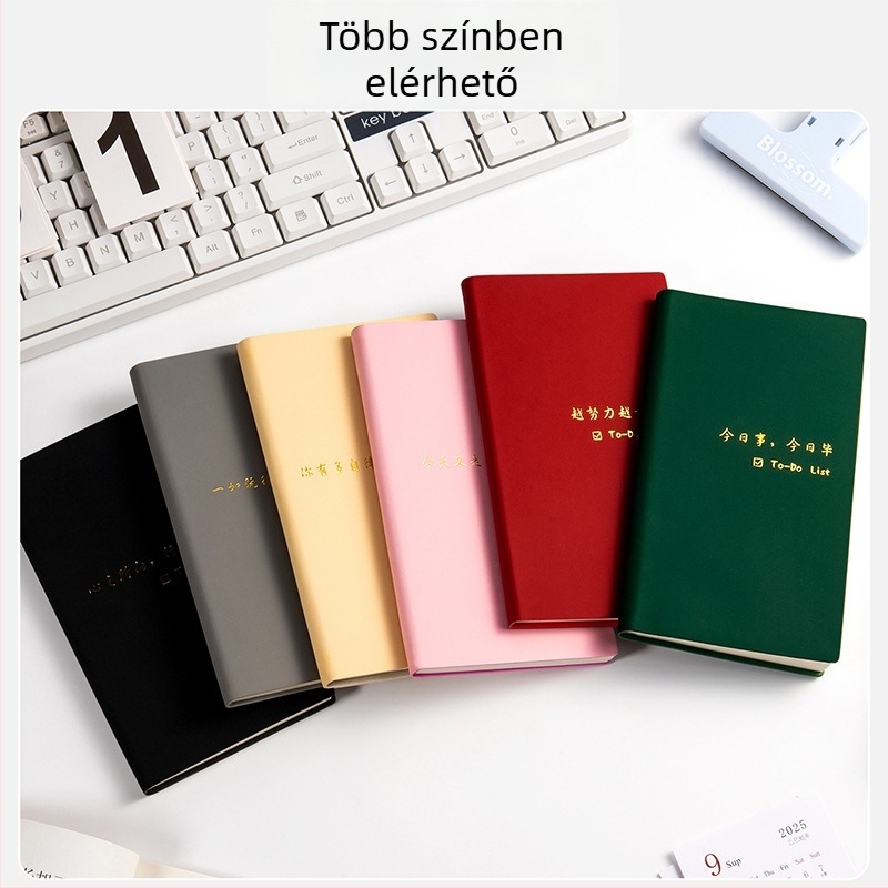 Xue De Le notesz: napi tervező TODOLIST-tal, napi feladatlista, minimalist stílus, cérnás kötés, Daolin papír 80 g, 100–200 oldal