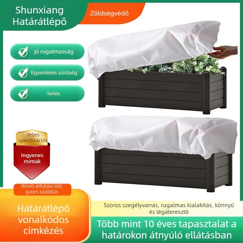 Húzózsinóros szögletes virágláda – téli fagyvédelmi hőszigetelő takaró