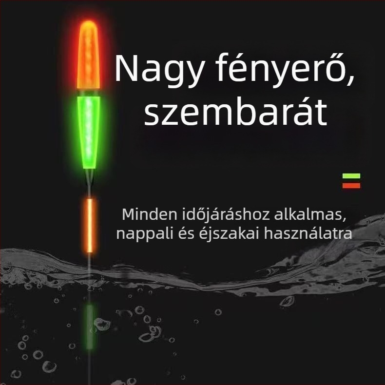 Nagy érzékenységű nappali/éjszakai elektronikus harapásjelző, színváltoztató úszó, világító nano bója pontyhoz és dévérhez
