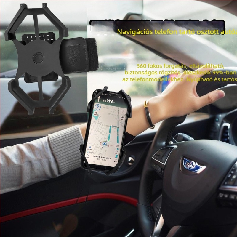 Csuklóra szerelhető telefon-tartó navigációhoz és kültéri sportokhoz – univerzális műanyag, rezgéscsillapító, 55 g