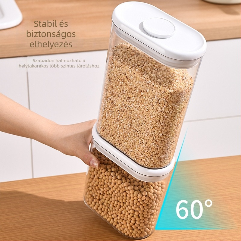 Étel tároló doboz – műanyag, ovális alak, kapacitás 1–2 L, 90 db a csomagban, 1 rétegű, Honey doshiko