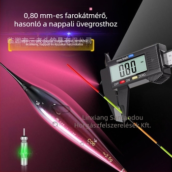 LED elektronikus úszó pontyhoz — függőleges úszó, kompozit anyag, magas érzékenység, nappal- és éjszakai használat