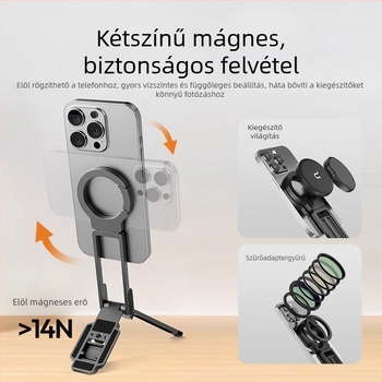 Selfie bot telefontartóval - forgatható, könnyen hordozható, univerzális, testreszabható, utazásokhoz és élő közvetítéshez