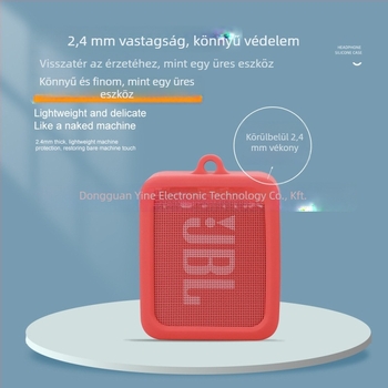 Védőtok JBL Go Essential Bluetooth hangszóróhoz — anyagok: szilikon, TPU, folyékony szilikon; gyártás: injekciós öntés; testreszabható.