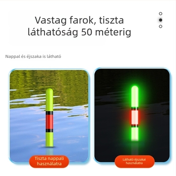 Hosszú dobású szikla horgászathoz csúszó úszó, világító, nagy méretű elektronikus úszó és vastag, feltűnő farok tartozék