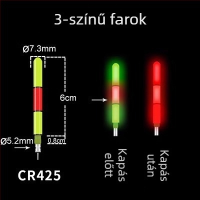Hosszú dobású szikla horgászathoz csúszó úszó, világító, nagy méretű elektronikus úszó és vastag, feltűnő farok tartozék