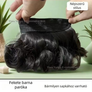 Rövid göndör paróka, természetes stílus, modell 32626, magas hőmérsékletű szálak, univerzális illeszkedés, nem lehet permelni vagy festeni