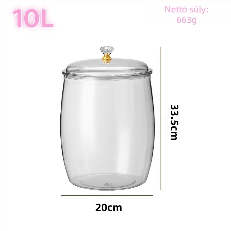 Crisper box - Átlátszó műanyag tároló a konyhához, 5 darabos készlet, PET, 4.1-5 L kapacitás, könnyed luxus stílus