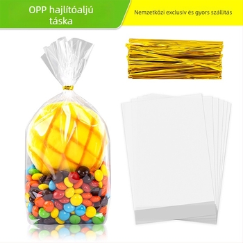OPP zacskók játékokhoz és ajándékokhoz, átlátszó műanyag csomagolózacskók sík szájjal és alul záródó résszel, általános élelmiszer-csomagoláshoz