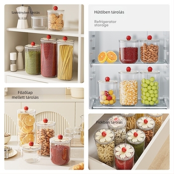An Zhenya műanyag kerek frissességmegőrző doboz, 800–1000 ml, könnyű luxus stílus