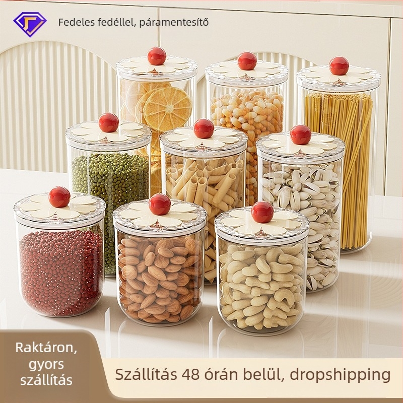 An Zhenya műanyag kerek frissességmegőrző doboz, 800–1000 ml, könnyű luxus stílus