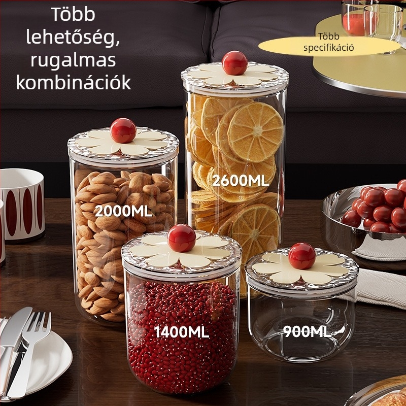 An Zhenya műanyag kerek frissességmegőrző doboz, 800–1000 ml, könnyű luxus stílus
