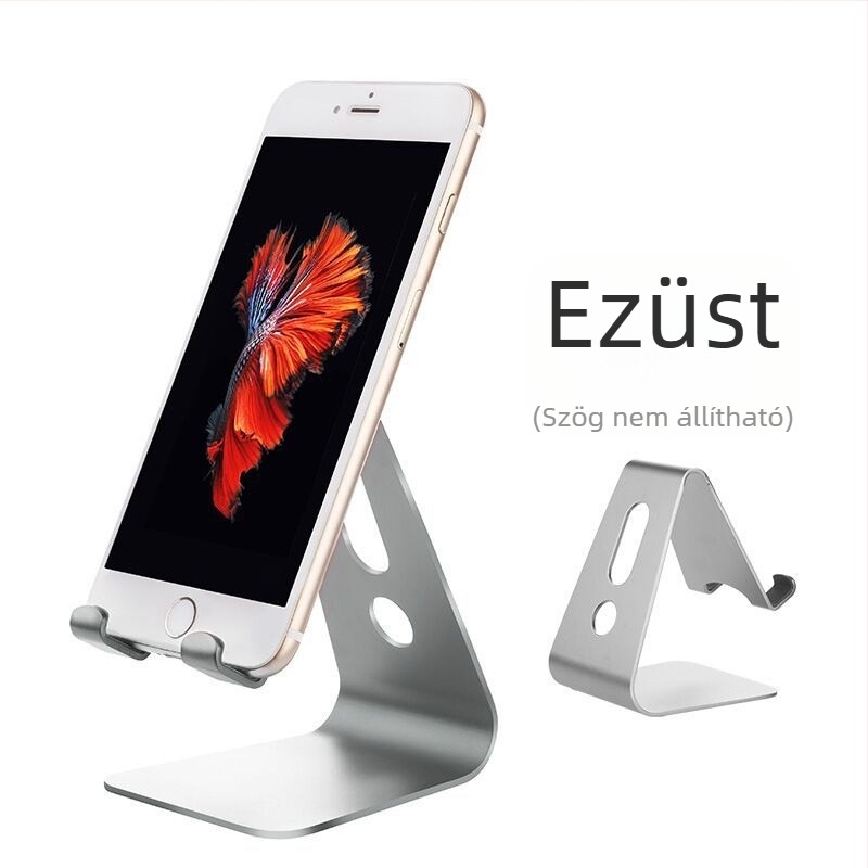 Mobiltelefon asztali tartója, alumíniumötvözet, modell 017, asztali rögzítés, univerzális kompatibilitás