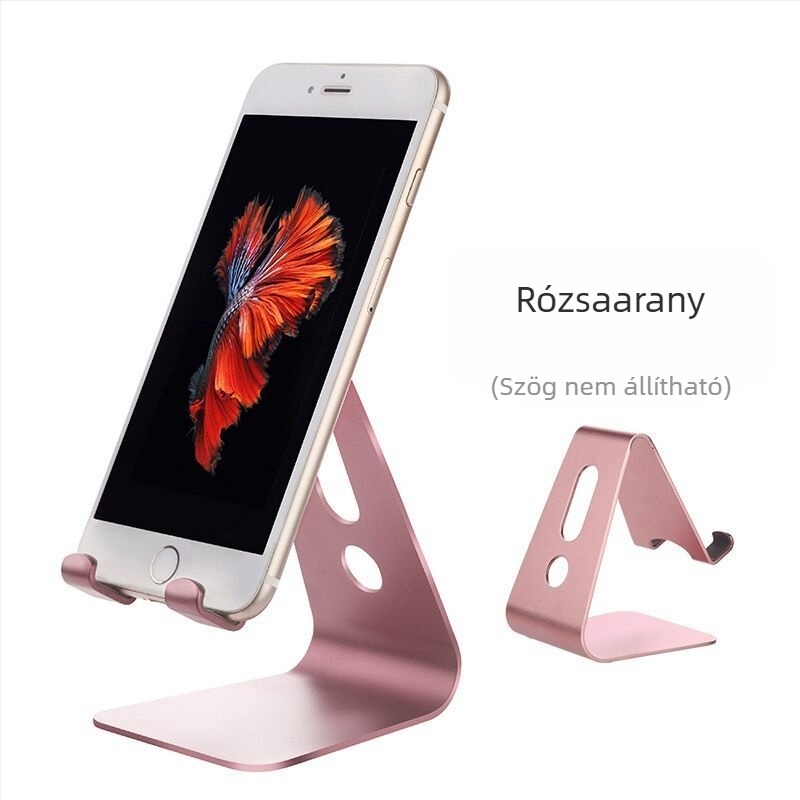 Mobiltelefon asztali tartója, alumíniumötvözet, modell 017, asztali rögzítés, univerzális kompatibilitás