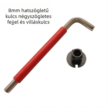 Kerékpár integrált tengelyes eszköz, 8 mm-es hexagonális aljzat, 4 négyzetes fej, 2 kulcs, javítóeszköz