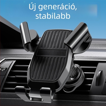 Autó légcsatornába szerelhető telefontartó gravitációs szenzorral, ütésálló, univerzális kompatibilitás