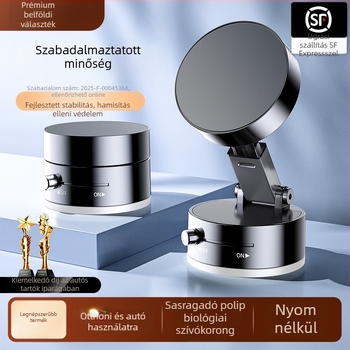 2025 Autótelefon-tartó mágneses rögzítéssel és hajlékony vákuumos csatlakozófejjel a szélvédőhöz, univerzális illeszkedés