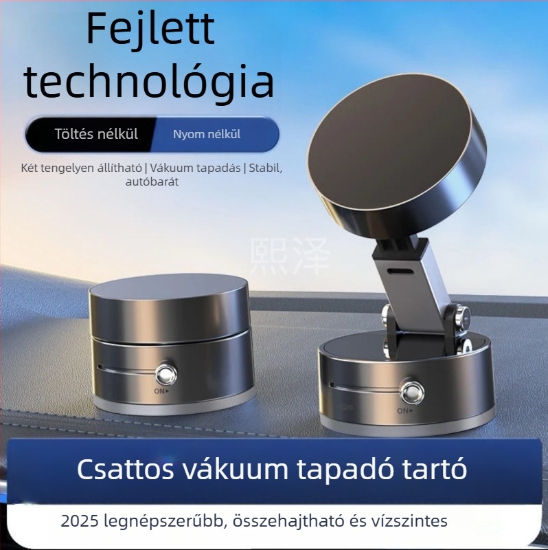 2025 Autótelefon-tartó mágneses rögzítéssel és hajlékony vákuumos csatlakozófejjel a szélvédőhöz, univerzális illeszkedés