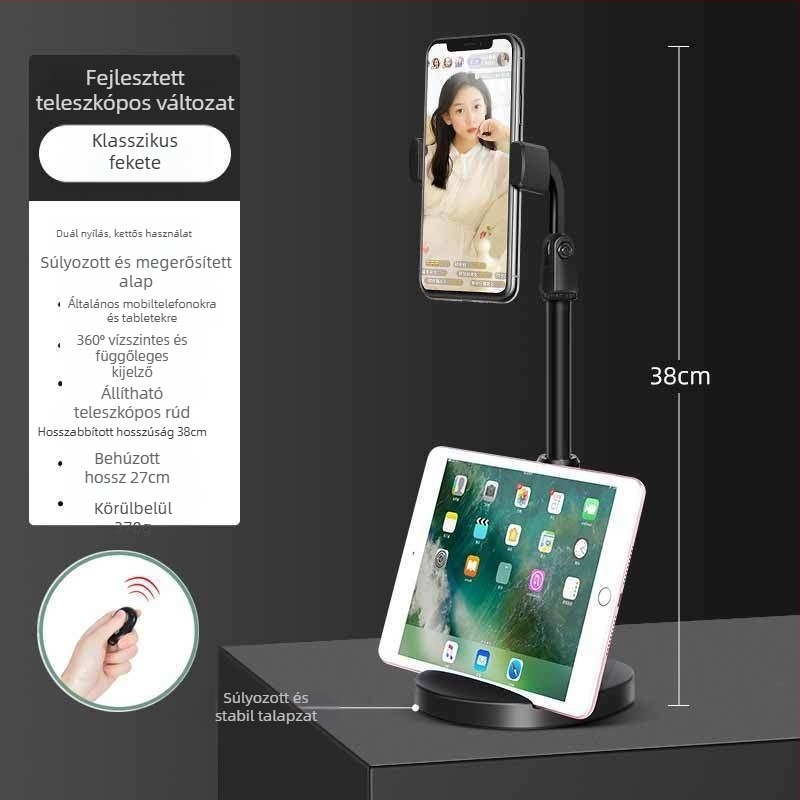 Idami Technology asztali telefon-tartó élő közvetítéshez és felvételhez — univerzális, ABS, testreszabható