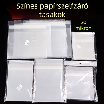 CPP-OPP kompozit öntapadós zip tasakok csomagoláshoz, univerzális használat, átlátszó, zárási hossz 5–20 cm, márka Other