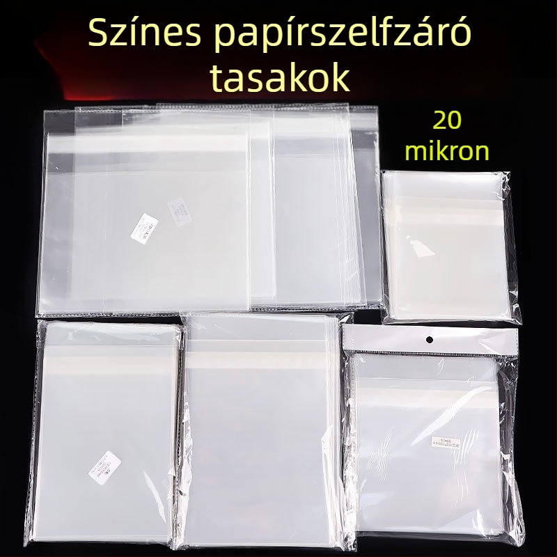 CPP-OPP kompozit öntapadós zip tasakok csomagoláshoz, univerzális használat, átlátszó, zárási hossz 5–20 cm, márka Other