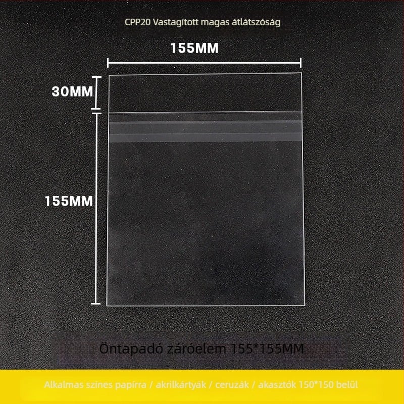 CPP-OPP kompozit öntapadós zip tasakok csomagoláshoz, univerzális használat, átlátszó, zárási hossz 5–20 cm, márka Other