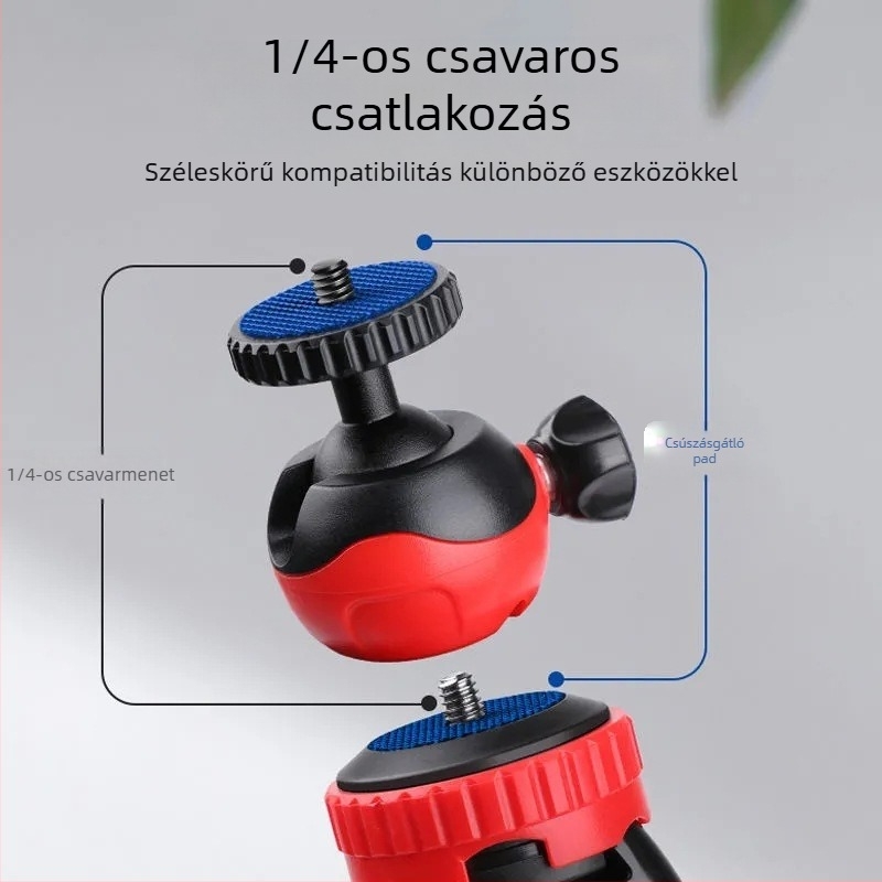Bluetoothos polip-szerű telefon-tartó asztali használatra – élő közvetítésre és selfie-hez, rezgéscsillapító, hordozható