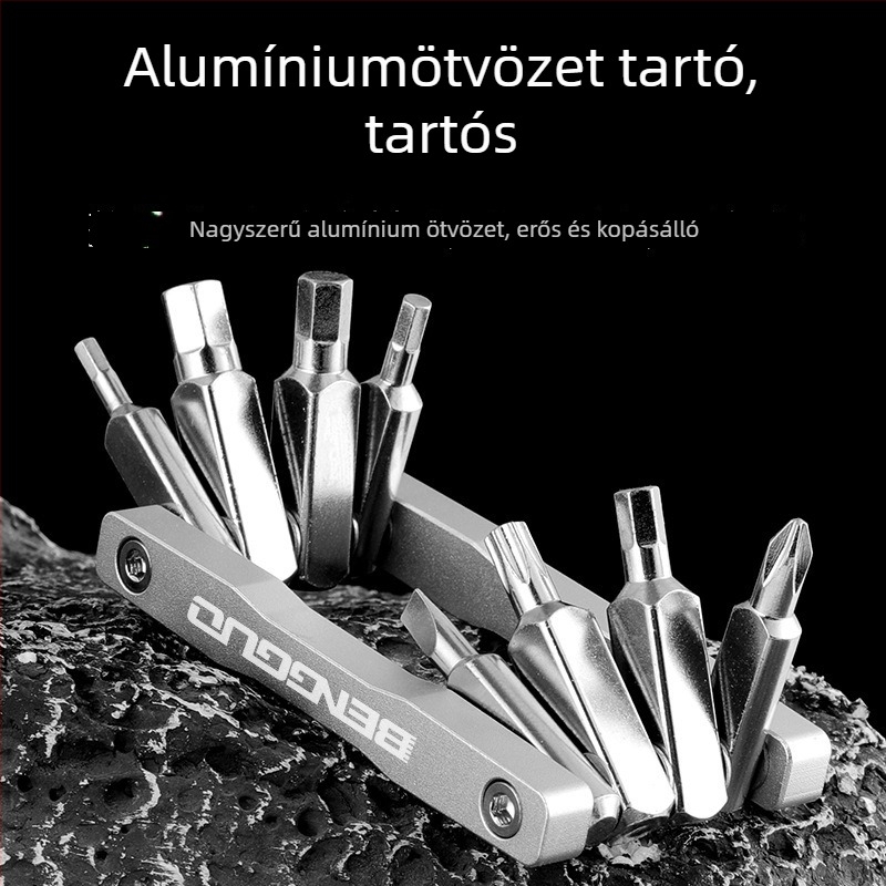 Bunguo kerékpárjavító szerszámkészlet, ötvözött acélból, hordozható összecsukható mini készlet, kombinált csomag