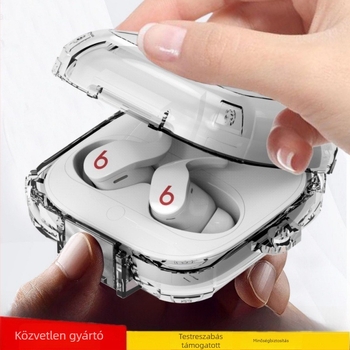 Beats Fit Pro védőtok – átlátszó TPU burkolat, elektroplatinált fém felület, fém–TPU konstrukció, injekciós formázás