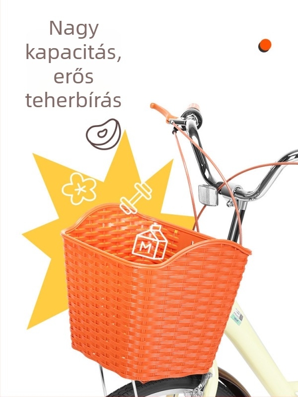 Első kerékpár kosár — univerzális, előre szerelhető, műanyag, FOREVER márka