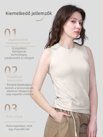 Női merinó gyapjúból készült gyorsan száradó top, nedvességelvezető, derékig érő hossz, karcsú szabás; összetétel: 57,5% Ecovero, 14,5% Merino Wool, 28% Nylon.
