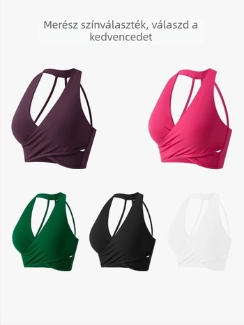 Tank-top mellkas párnázással, nyakpántos dizájn, gyorsan száradó, lélegző nylon/poliamid 80%