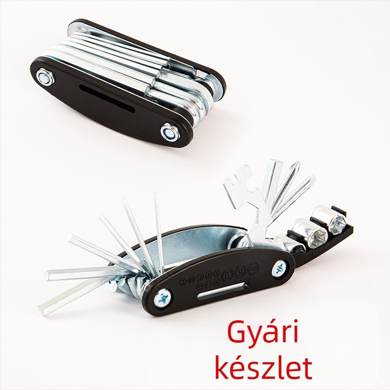 Kerékpár 16 az 1-ben multifunkciós szerszámkészlet a gumiajavításhoz, hordozható összecsukható eszköz